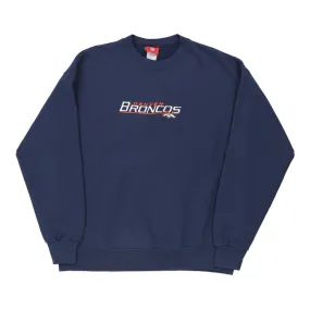 Denver Broncos Nfl Sweatshirt - Large Navy Cotton Blend